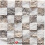 Patlatma Taş Duvar Gümüş Traverten-Beyaz Mermer 5x5 - DT1487